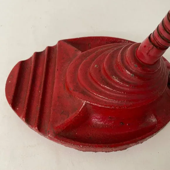 Industrial Art Deco red desk lamp cast iron gooseneck no shade 13" - Picture 11 of 11
